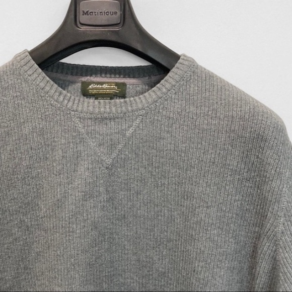 Eddie Bauer Grey Pullover Crewneck Sweater Large Tall - Picture 3 of 12